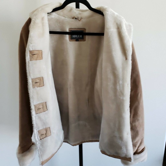 Adler Collection Women's Tan Lamb Skin Leather Jacket Size Large - Picture 10 of 11